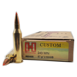 243 Win - Hornady Custom 87 Grain V-Max - 20 Rounds