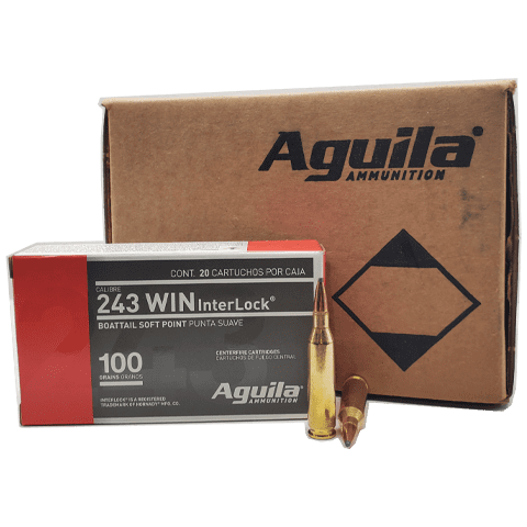 243 Win - Aguila 100 Grain Hornady InterLock BTSP - 200 Rounds
