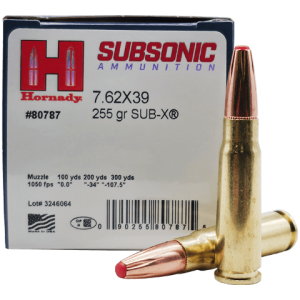 7.62×39 – Hornady Subsonic 255 Grain SUB-X  – 20 Rounds