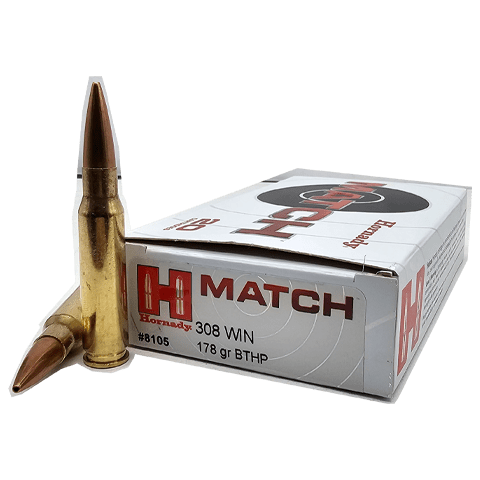 308 Win – Hornady Match 178 Grain Boat Taill Hollow Point – 20 Rounds