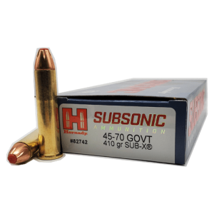 45-70 Govt - Hornady Subsonic 410 Grain SUB-X - 20 Rounds