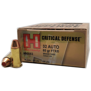 32 Auto - Hornady Critical Defense 60 Grain FTX - 25 Rounds
