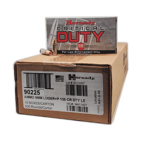 9mm - Hornady Critical Duty LE 135 Grain +P FlexLock - 500 Rounds
