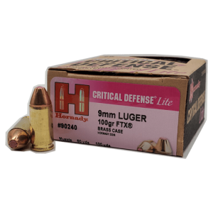 9mm - Hornady Critical Defense Lite 100 Grain FTX - 25 rounds
