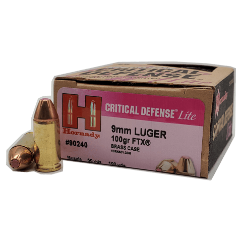 9mm - Hornady Critical Defense Lite 100 Grain FTX - 25 rounds