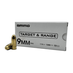 9mm – Ammo Inc. Target & Range 115 Grain FMJ – 50 Rounds