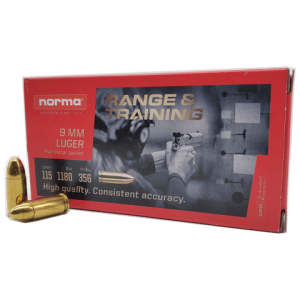 9mm - NORMA 115 Grain Full Metal Jacket - 50 Rounds