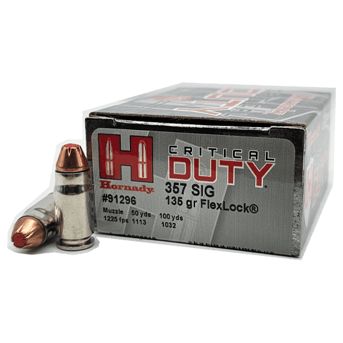357 SIG critical duty hornady ammo box