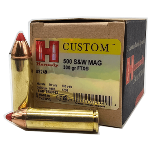 500 S&W Mag – Hornady Custom 300 Grain FTX – 20 Rounds