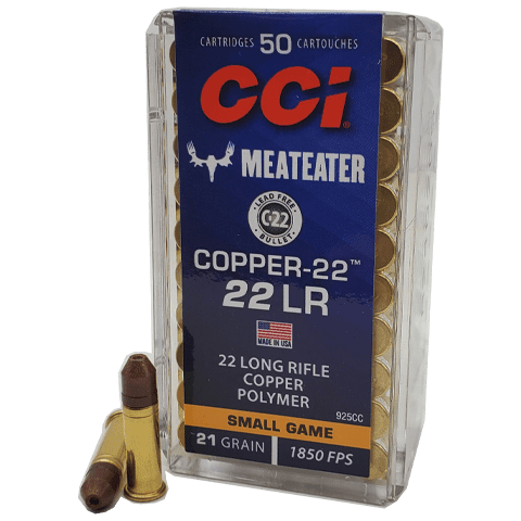 22 Long Rifle - CCI "MeatEater" 21 Grain Copper Polymer HP