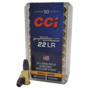 22 Long Rifle - CCI Suppressor 45 Grain Subsonic Hollow Point