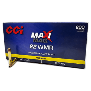 22 Magnum – CCI Maxi Mag 40 Grain Jacketed Hollow Point – 200 Rounds