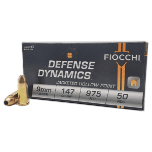 9mm - Fiocchi Defense Dynamics 147 Grain Jacketed Hollow Point - 50 Rounds