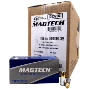 9mm magtech steel rounds box