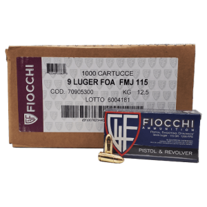 9MM - Fiocchi 115 Grain FMJ 1000 Round Case