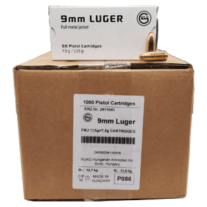 9mm - Geco 115 Gr. FMJ 1000 rd. Case