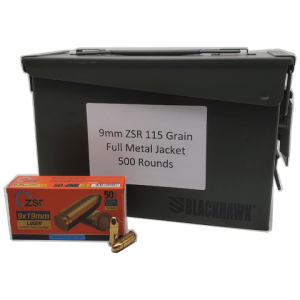9mm - ZSR 115 grain Full Metal Jacket - 500 Round Can