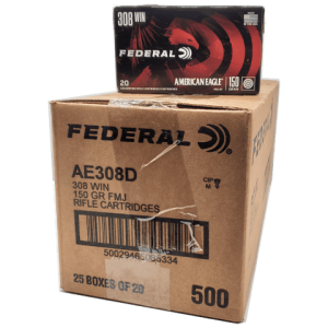 308 Win - Federal American Eagle 150 Grain FMJ - 500 Rounds