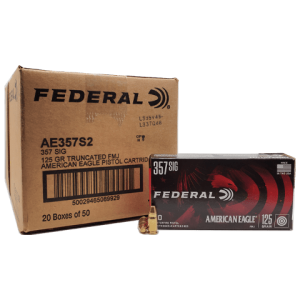 357 Sig - Federal American Eagle 125 Grain FMJ - 1000 Round Case