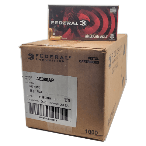 380 Auto - Federal American Eagle 95 Grain FMJ Case