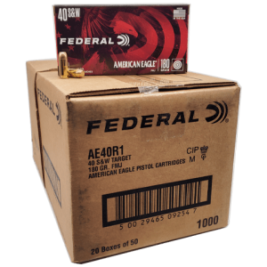 40 S&W - Federal American Eagle 180 Grain FMJ 1000 Round Case