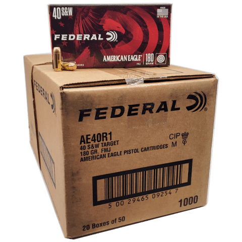 40 S&W - Federal American Eagle 180 Grain FMJ 1000 Round Case