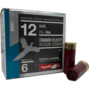 12 Gauge - Aguila 2-3/4" Standard Velocity 6 Shot 1,250 fps - 25 Shells