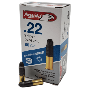 22 Long Rifle - Aguila Sniper Subsonic 60 Grain Lead Solid Point