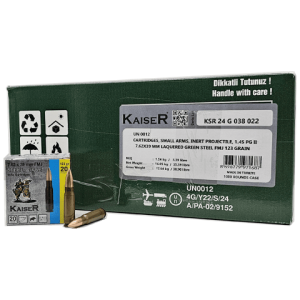 7.62×39 – Kaiser 123 Grain Lacquered Steel Case FMJ – 1000 Rounds