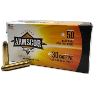 30 Carbine – Armscor 110 Grain Full Metal jacket – 50 Rounds