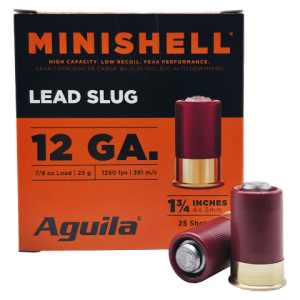 12 Gauge – Aguila Mini Shell 1-3/4″Lead Slug 7/8 oz – 25 Rounds