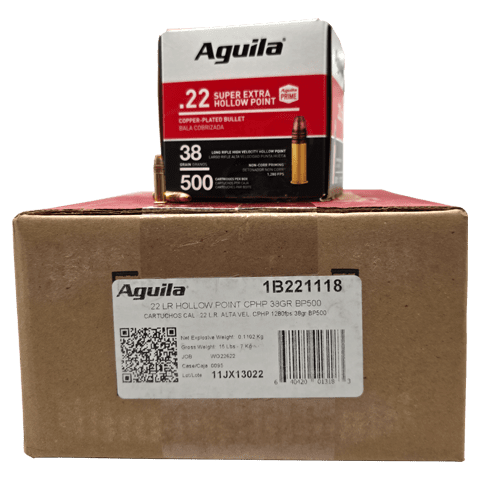 22 Long Rifle – Aguila Super Extra 38 Grain CPHP – 2000 Rounds