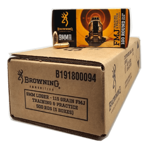 9mm – Browning Target & Practice 115 Grain Full Metal Jacket – 500 Rounds