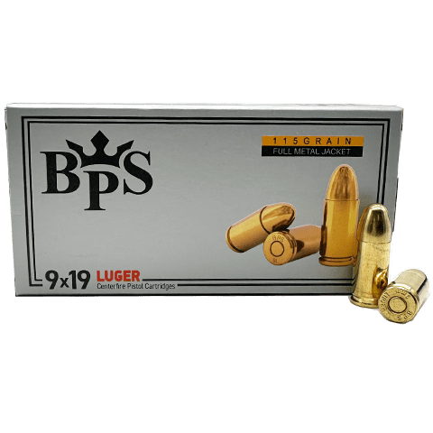 9mm – BPS 115 Grain Full Metal Jacket – 50 Rounds