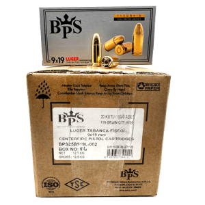 9mm – BPS 115 Grain Full Metal Jacket – 1000 Rounds