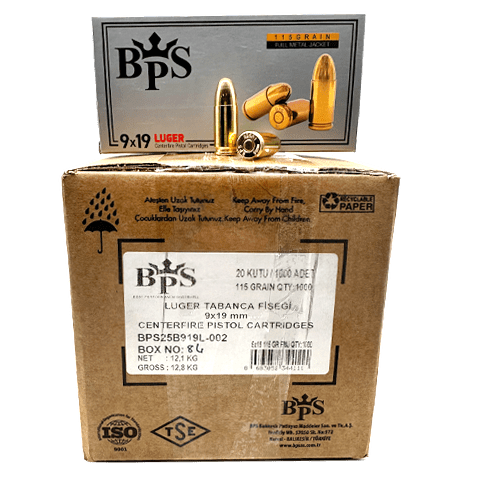 9mm – BPS 115 Grain Full Metal Jacket – 1000 Rounds