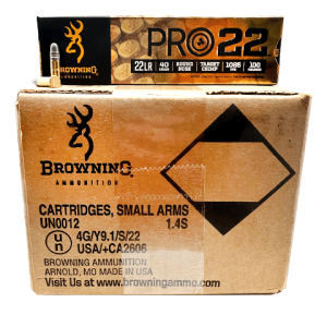22 Long Rifle – Browning Pro22   40 Grain Lead Round Nose Subsonic – 2000 Round Case