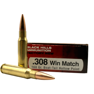308 Win – Black Hills 168 Grain Match BTHP – 20 Rounds