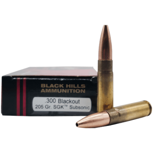 300 Blackout – Black Hills Subsonic 205 Grain Sierra GameKing Open Tip – 20 Rounds