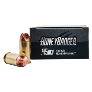 45 Auto – Black Hills Honey Badger 135 Grain – 20 Rounds
