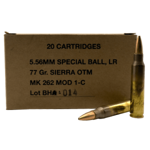 5.56 NATO – Black Hills 77 Grain MK 262 MOD 1-C (20 Rounds)