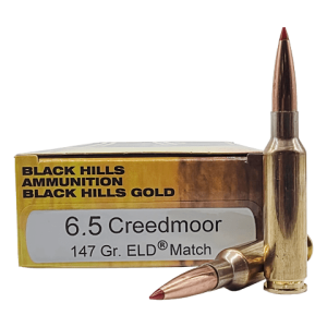 6.5 Creedmoor – Black Hills Gold 147 Grain Hornady ELD Match – 20 Rounds