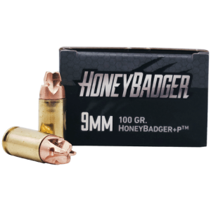 9mm – Black Hills Honey Badger 100 Grain +P – 20 Rounds