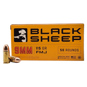 9mm – Black Sheep 115 Grain FMJ – 50 Rounds