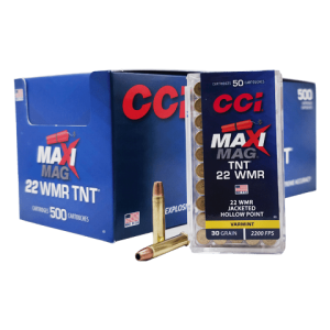 22 Magnum – CCI Maxi Mag TNT 30 Grain JHP – 500 Rounds