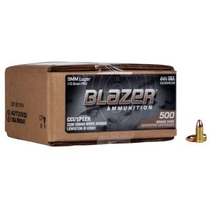 CCI Blazer Brass 9mm Luger 115 gr FMJ 500ct (Loose Pack)