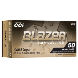 Blazer Brass 9mm Luger 115gr JHP 50ct