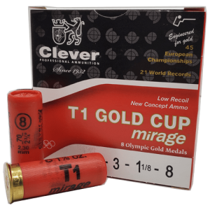 12 Gauge - Clever T1 Mirage #8 Shot 2-3/4" Plastic Hull - 25 Rounds