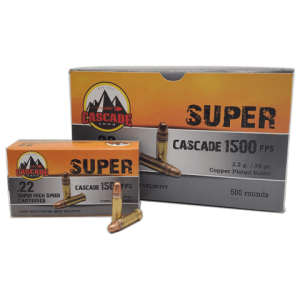 22 Long Rifle - Cascade 34 Grain Copper Plated Brass Case HV