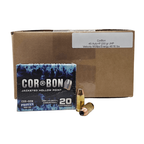 45 Auto – CorBon 230 Grain +P Jacketed Hollow Point – 200 Rounds